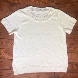 Anthropologie White Sweater Top